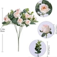 thumbnail image 3 of Gift Party Supplies Wedding Ornament Bridal Bouquets Floral Arrangement Lifelike Flowers Simulation Plants Leaves Artificial Eucalyptus Rose RED, 3 of 8