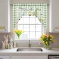 thumbnail image 2 of Happy Easter Gnome Swag Valances for Kitchen Window, Rabbits Daisy Flower Green Plaid Egg Small Swag Valances Rod Pocket Curtain Drapes Window Treatment for Bedroom Bathroom, 56x36 Inch, 2 of 9