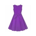 thumbnail image 3 of Girls Dress Color Block Contrast Bow Tie Purple White Party 12, 3 of 6