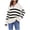 White, variant on XFLWAM Women's Fall Winter Sweaters Lapel V Neck Long Sleeve Striped Chunky Knit Oversized Pullover Sweater Jumper Tops Beige XXL