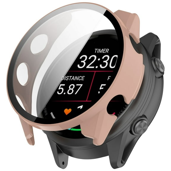 Protective with Tempered Glass for Forerunner 570 Smartwatch Durable Shockproof Cover Shield Accessory