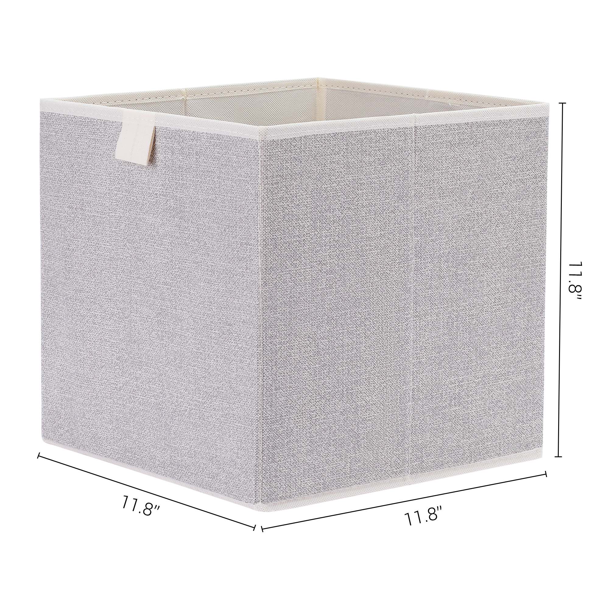 Unique Bargains Storage Cube Bin with Handles 1 Pack Collapsible Storage Basket Beige L