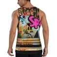 thumbnail image 3 of Bixox Graffiti Lamp Urban Scene Pattern Men's Gym Tank Tops Workout Sleeveless T-Shirts Athletic Muscle Tank Training Bodybuilding Shirts,S-4XL, 3 of 7