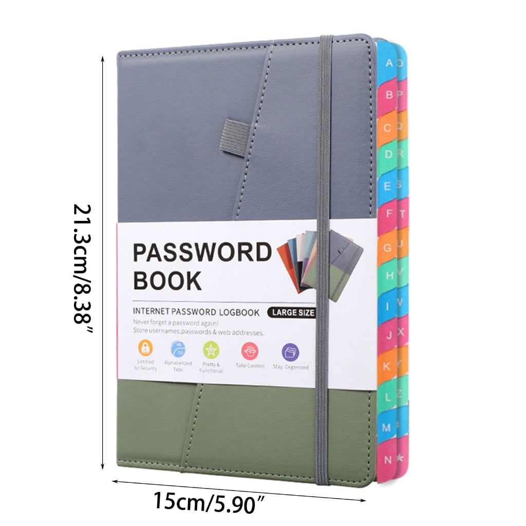 Milue Organized A5 Password Record Book with Alphabet Labels and Planning Stickers
