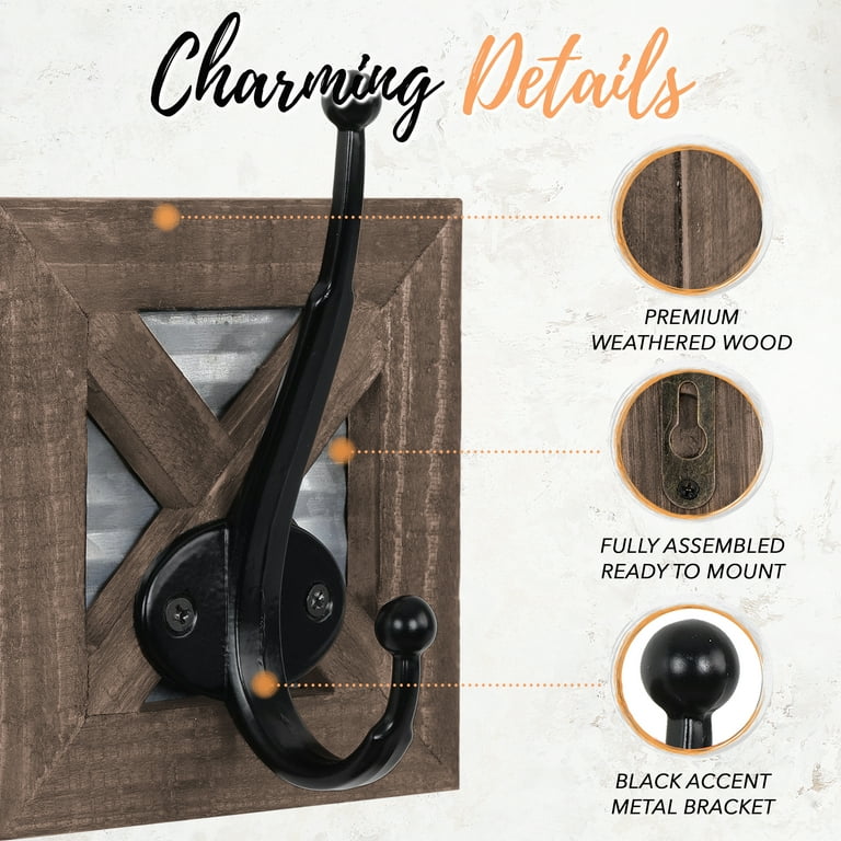 Autumn Alley Farmhouse Bathroom Hooks for Towels Coat Hooks and Robe Hooks Towel Hooks for Bathroom Wall Mounted 2 Pack