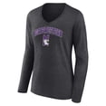thumbnail image 2 of Women's Charcoal Northwestern Wildcats Campus Long Sleeve V-Neck T-Shirt, 2 of 3