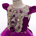thumbnail image 4 of IBTOM CASTLE Flower Girls Maxi Dress Bridesmaid Wedding Pageant Party Princess Communion Floral Boho Vintage Lace Dance Gown 9-10 Years Purple, 4 of 8