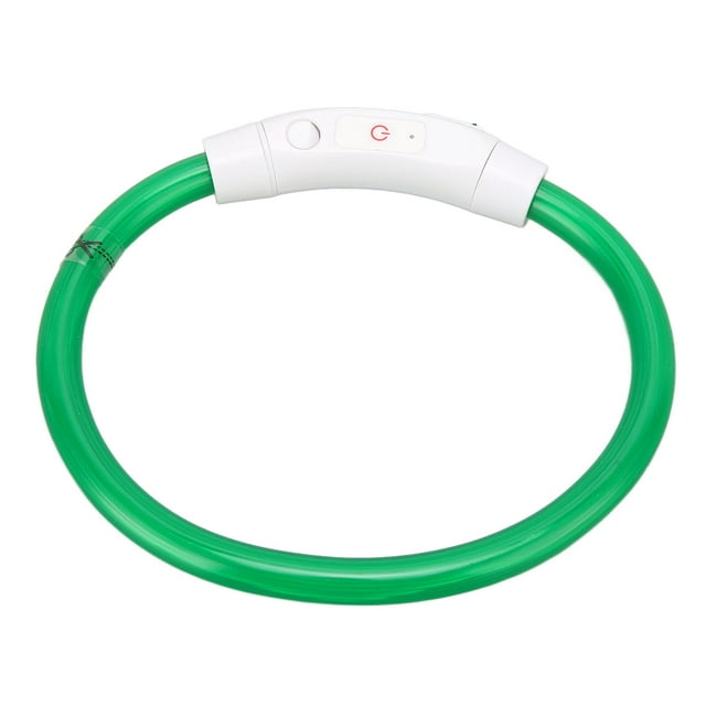 LED Dog Collar, Weather Light Up Dog Collar Wear And Bite Rechargeable Cuttable Length For Small Medium Large Dogs LED Flowing Collar Green