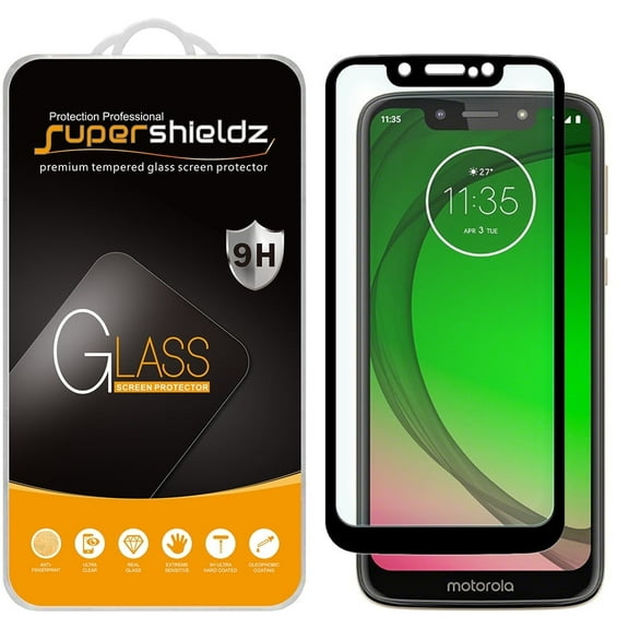 (2-Pack) Supershieldz Designed for Motorola Moto G7 Optimo [Full Screen Coverage] Tempered Glass Screen Protector, Anti-Scratch, Bubble Free (Black Frame)
