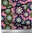 thumbnail image 2 of Soimoi Pink Cotton Poplin Fabric Artistic Floral Printed Fabric 1 Yard 42 Inch Wide, 2 of 3