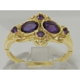 thumbnail image 3 of LBG British Made 9k Yellow Gold Natural Amethyst Womens Anniversary Ring - Size 8.25, 3 of 5