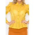 thumbnail image 4 of Organza Pleated Long Sleeve Blouse S, 4 of 14