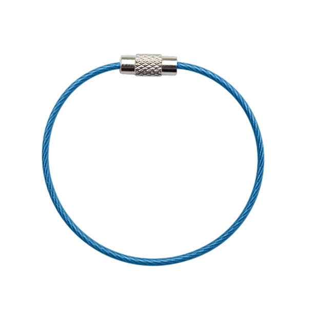 Llavero de Cable de Acero Recubierto de Color, Llavero de Acero Inoxidable, Anillo de Alambre Recubierto de Goma, Hebilla de Bloqueo de Alambre