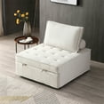 thumbnail image 6 of Aukfa 78" Chaise Futon Oversized Pull Out Sleeper Chair Bed for Home Office, Linen, Beige, 6 of 12