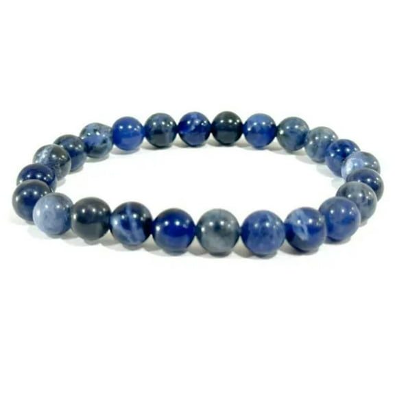 K-KED Sodalite Beaded Crystal Stone Healing Bracelet 8mm Beads Chakra Gift Blue Stone