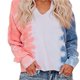 thumbnail image 3 of Sonducket Dyeing Gradient Hoodie Suéter con capucha Mujer Suelta Sudadera de manga larga Top Prendas para la parte del cuerpo Naranja Blanco Azul SG Sonducket AP000138-19B, 3 of 6