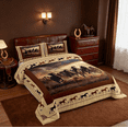 thumbnail image 3 of Manfei Cute Animal Horse Full Size Comforter Sets Galloping Horse Kawaii Farm Cowboy Bedding Sets,Brown 3 Pieces, 3 of 8