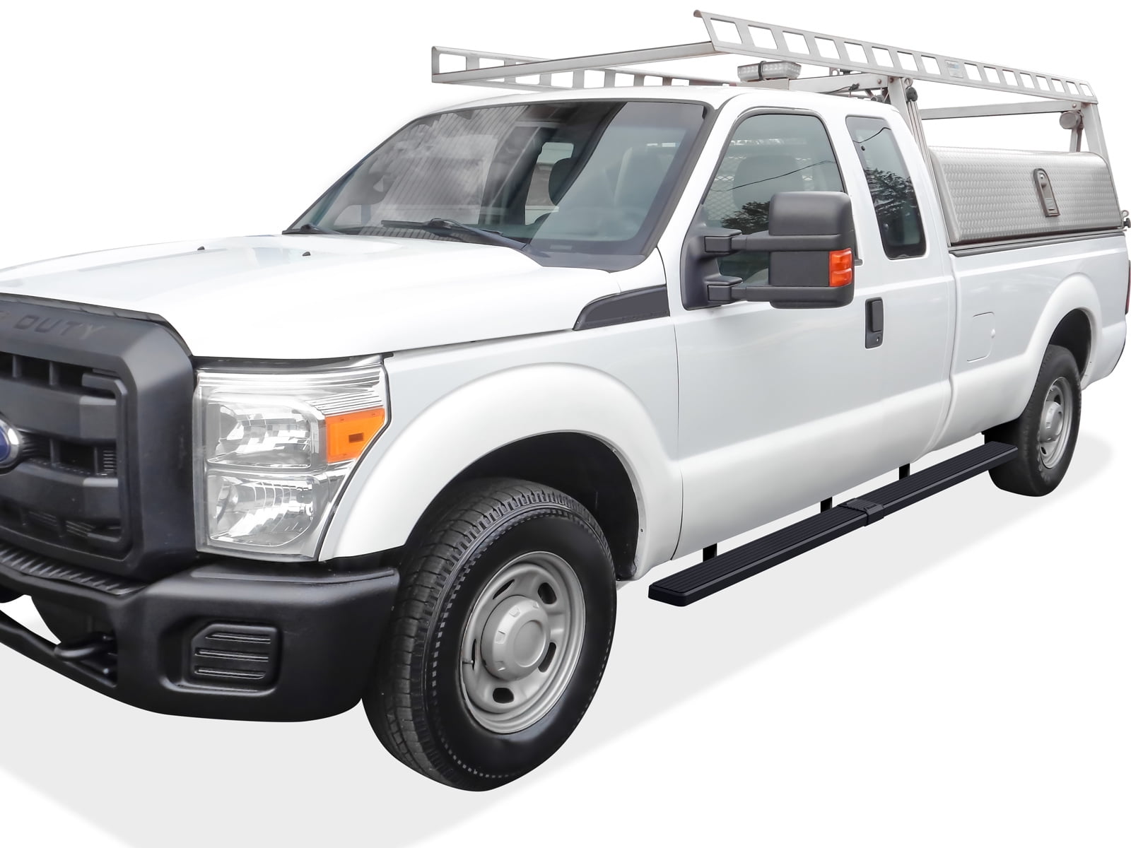 APS Wheel to Wheel Running Boards 5in Compatible with Ford F250 F350 Super Duty 1999-2016 Super Cab Pickup 6.5ft Bed (Side Steps Side Bars)