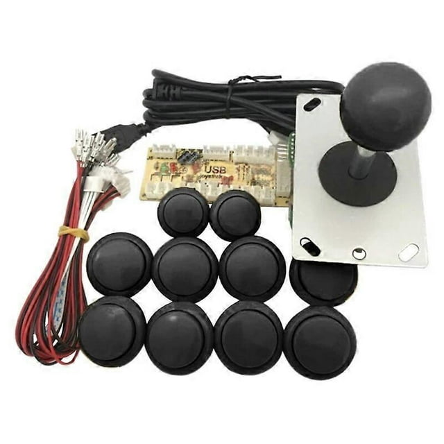 LED Arcade DIY Kit USB PC Game DIY Raspberry Pi Controller DIY Including Arcade Joystick LED Arcade Buttons for Players USB