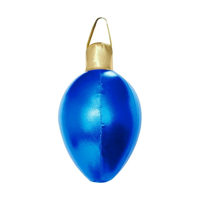 Blue Christmas Inflatable Ball Cover Light Bulb Shape Hanging Decoration Fabric Craft Ornament Blue 3.1 Inch Diameter