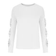 thumbnail image 4 of Puntoco Mujer Casual Fashionsolid Cuello Redondo Hueco Mariposa Lentejuelas Manga Larga Tops Blusa Puntoco Puntoco-532, 4 of 6