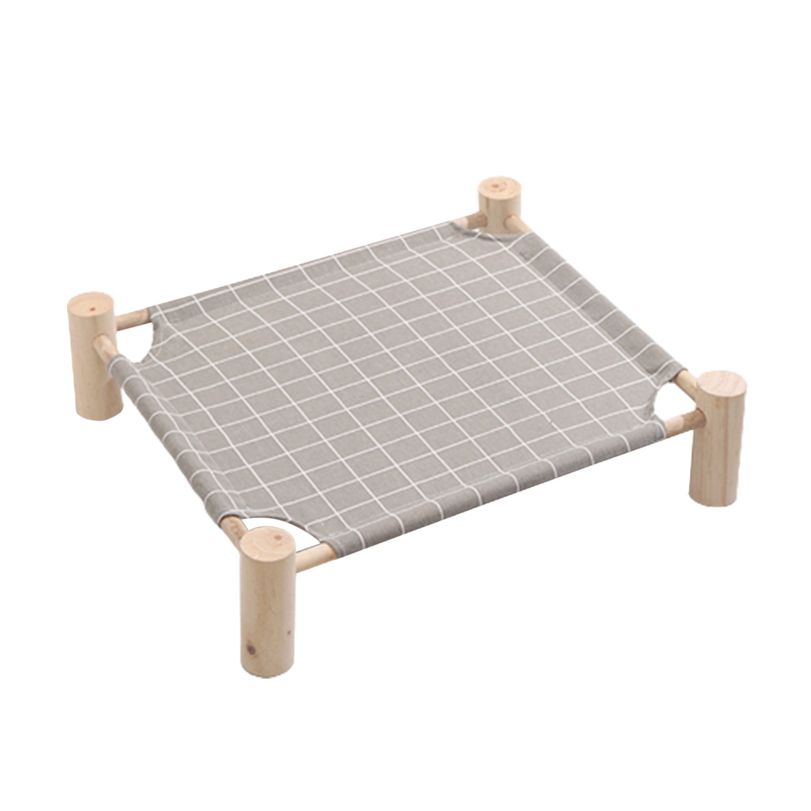 onlyliua Elevated Wooden Suspended Dog Bed Foldable Outdoor Indoor Raised Cool Pet Lounger With Breathable Canvas Detachable Frame For Small Dogs And Cats Portable Travel Pet Bed