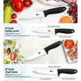 thumbnail image 4 of Ceramic Knife Set 6" 5" 4" 3" Sharp Chef Knives + One Peeler Non Rust White Blade with Sheaths Meat Fruits Vegetables Knife Non Rust Advantage Slicer, 4 of 9