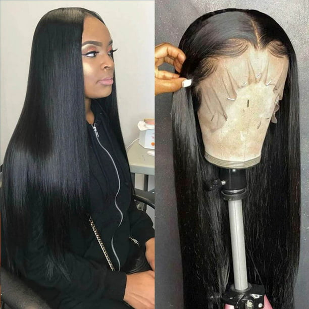 Hair Transparent Lace Front Wigs Human Hair 10A Brazilian Straight Human  Hair Wigs for Black Women Pre Plucked with Baby Hair Bleached Knots 180%  Density (13 x 4 Lace Front, 14inch) 