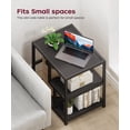 thumbnail image 4 of 21'' Black End Table with 3-Tier, Industrial Side Table Night Stand with Storage Shelf for Small Spaces, Bedroom, Living Room, 4 of 7