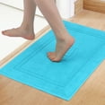 thumbnail image 2 of Unique Bargains Bath Rugs Reversible Cotton Spa Quick Dry Non Slip Bathroom Mat Blue, 2 of 7