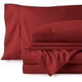 thumbnail image 2 of Bare Home 6 Piece Sheet Set, Microfiber, 2 Extra Pillowcases, Full XL, Red, 2 of 6
