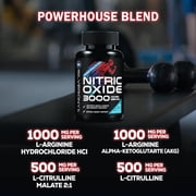 Extra Strength Nitric Oxide Booster - 3X Strength L-Arginine AKG & Citrulline Malate - Men & Women Premium Pre Workout Nitric Booster - Natural Energy & Muscle Support, Bottled in USA - 120 Capsules