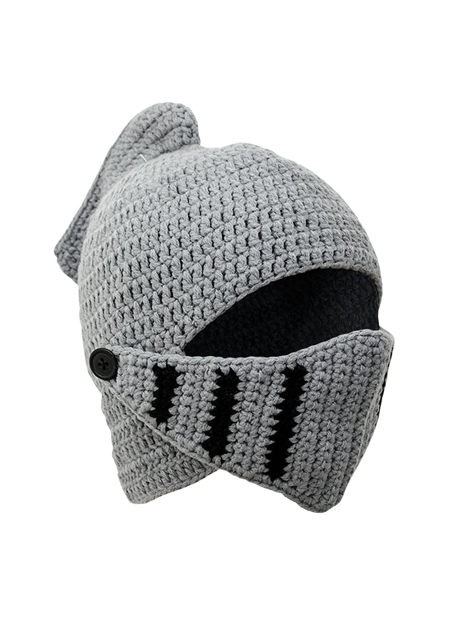  Hand Knitted 0-3 Months Baby Hat/Helmet/Bonnet in Light Grey 