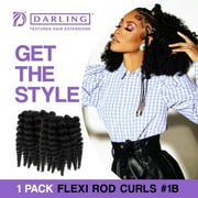 Darling Flexi Rod Curls Crochet Hair 2X Pack, 14 inch, #1B, Female, Adult