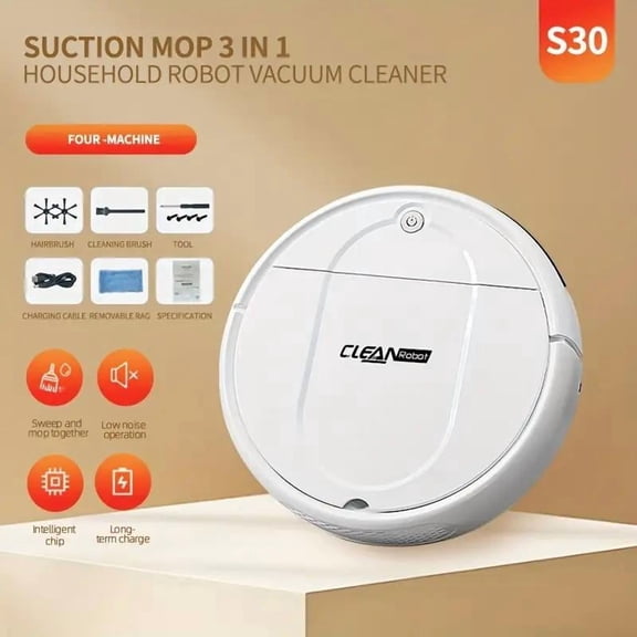 3-in-1 Robotic Vacuum | Anti-Tangle Suction, Self-Charging, USB Fast Charge | Durable for Pet Hair, Paper, Debris & Home Cleaning