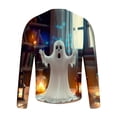 thumbnail image 5 of Yaoyar Men's Halloween Element Ghost Printed Pullover Long Sleeve Crew Neck T-Shirt Long Sleeve Crew Neck Top Multicolor L, 5 of 5