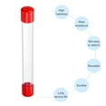 thumbnail image 4 of Clear Rigid Tube Round Plastic Tubing with Red Rubber Cap, 305mm/ 12 Inch Length, 22mmx25mm/0.87"x1", 2 Set, 4 of 7