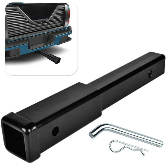 Zone Tech Trailer Hitch Receiver Tube Extender - Trailer Hitch Extension Receiver Tube Extenders for 2" Receiver, 7" Length, 3500 lbs with Pin & Clip