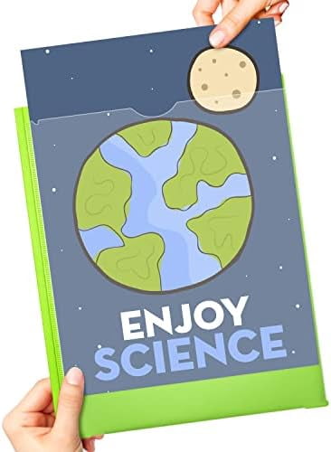 Heavy Duty Plastic Folders with Clear Front Pocket - 6PCS, 3 Pockets Folders with Prongs and Card Slot, for Letter Size Sheets, Bright Colors