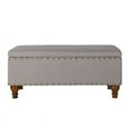 thumbnail image 6 of HomePop Large Storage Bench with Nailhead Trim, 42"W x 18"D x 18"H, Gray, 6 of 11