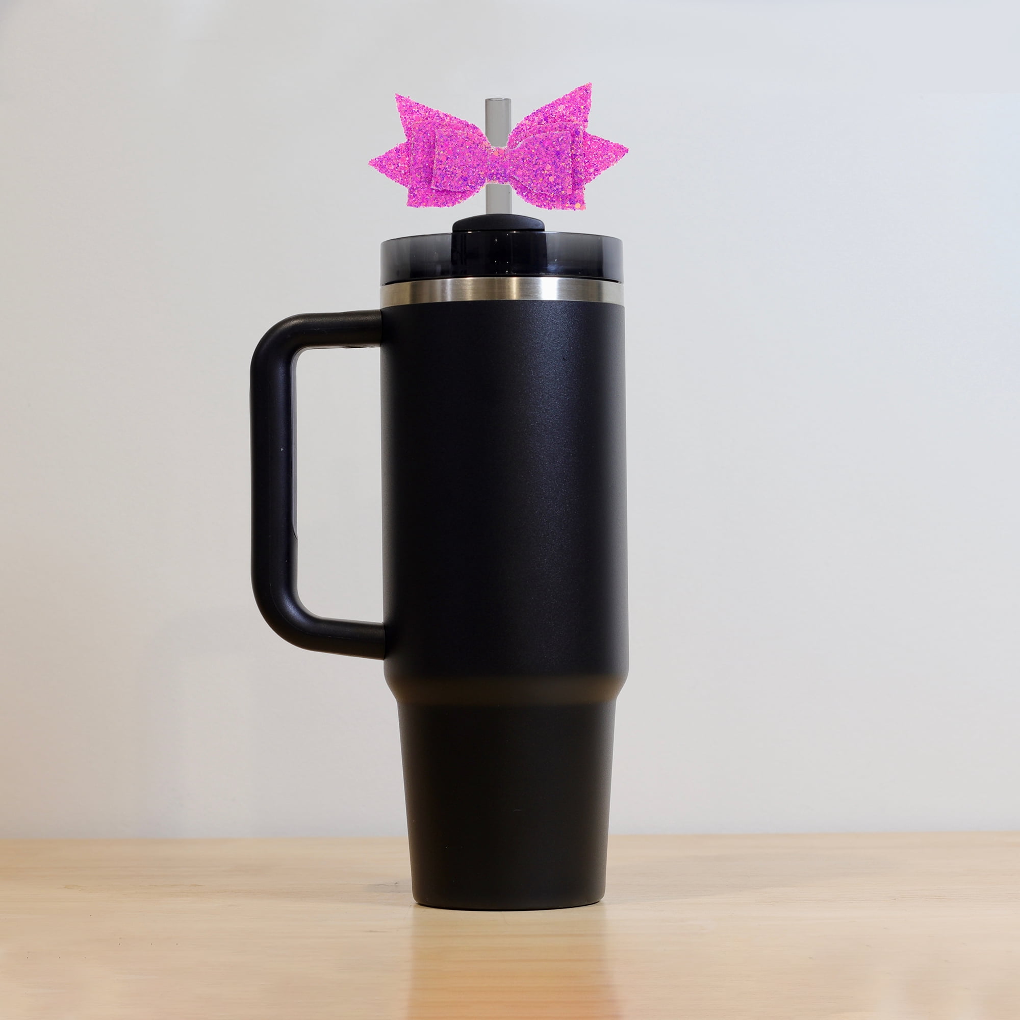 Unique Bargains 1Pc Shiny Bow Home Decoration Drinkware Accessory Purple
