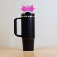 thumbnail image 3 of Unique Bargains 1 Pc Shiny Bow Drinkware Accessory for Home Purple PU, 3 of 5