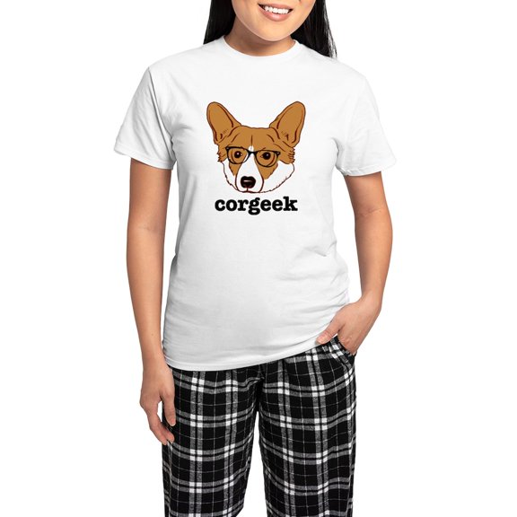 CafePress - Corgeek Women's Light Pajamas - Women's Short Sleeve Print T-Shirt and Pants Light Cotton Pajama Set