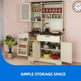 thumbnail image 4 of DEXTRUS 68" Tall Kitchen Pantry Cabinet with Microwave Stand & Power Outlet, Storage Cabinet ,Walnut, 4 of 8