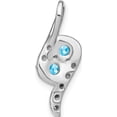 thumbnail image 4 of 14K White Gold Blue Topaz And Diamond Chain Slide (Width 9.25) (Length 22.3) - Jbsp, 4 of 5