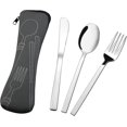 thumbnail image 1 of EudokkyNA Outdoor Travel Cutlery Set for 1, 3-Piece Travel Utensil Flatware with Grey Case, 1 of 7