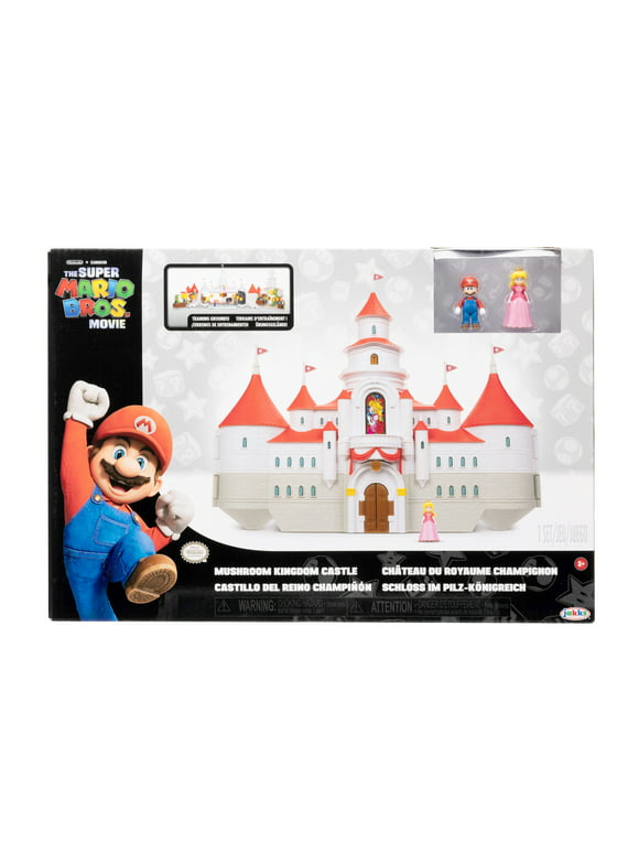 The Super Mario Bros. Movie Mushroom Kingdom Castle Playset with Mini Mario and Peach Action Figures