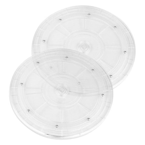 HOMEMAXS Clear Acrylic Turntable for Kitchen Spice Holder 360degree Rotating Plate Transparent Multifunction Makeup Tray 7 inches
