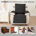 thumbnail image 5 of Yumcute Recliner Chair Cover, Recliner Sofa Coves, 1 Seats Recliner Armchair Cover,  Non-Slip Chair Protectors for Recliner with Adjustable Tightening Straps Black, 5 of 11