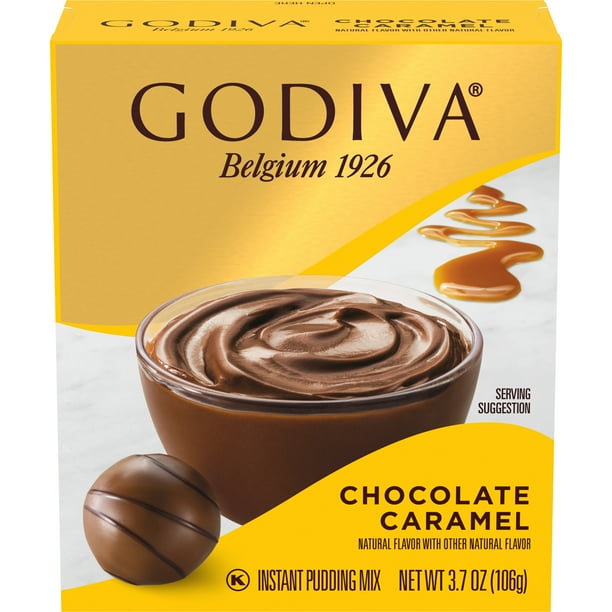 Godiva Chocolate Caramel Instant Pudding Mix, 3.7 oz Box